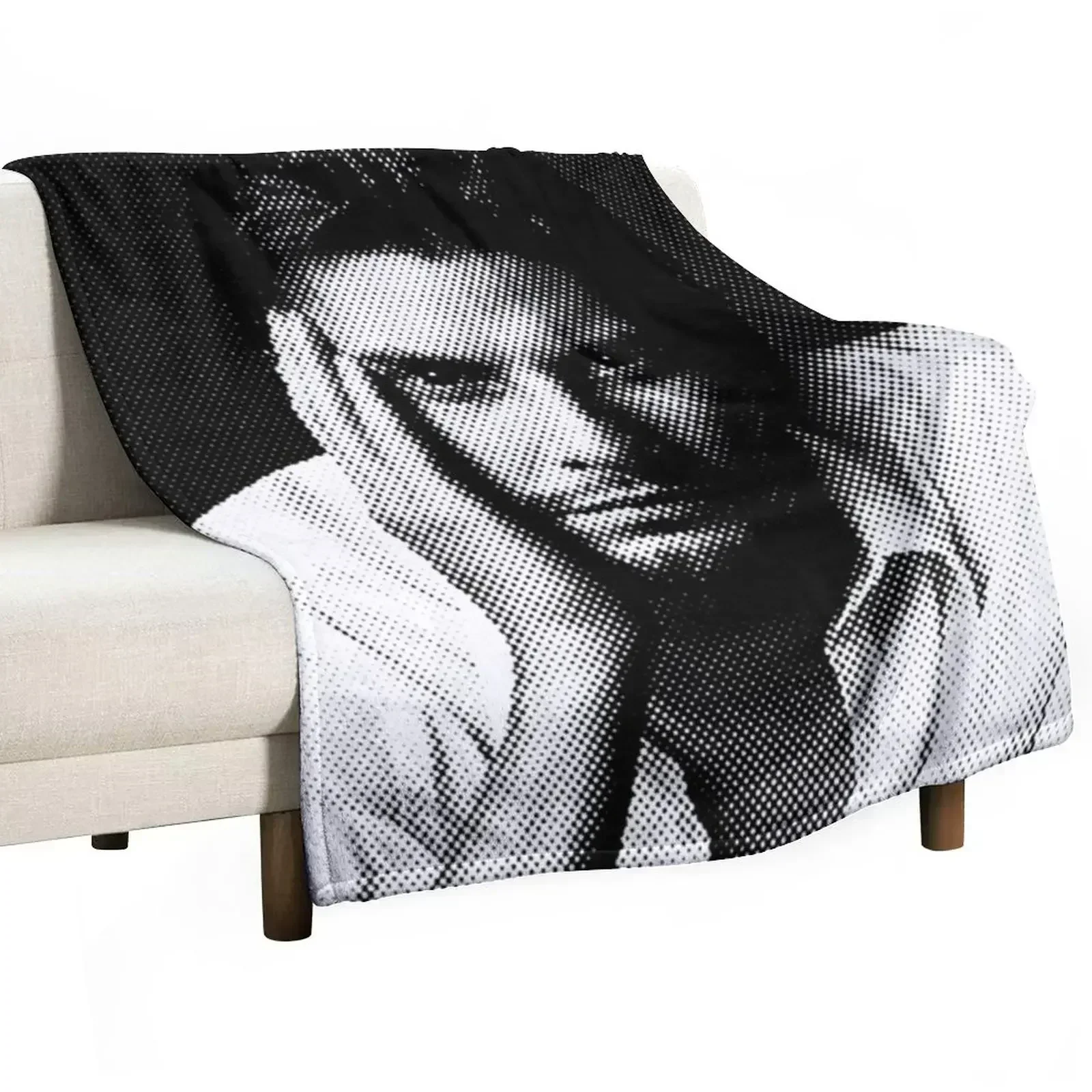 Ben Barnes Black & White Portrait Throw Blanket Elegant Warm Throw Blanket for Hotel Home