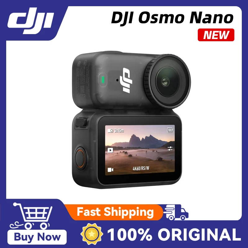 DJI Osmo Nano Standard Combo 64GB/128GB كلي جديد 1/1.3 "مستشعر 4K/60fps و143 كاميرا واسعة FOV 10m مقاومة للماء أصلية في المخزون