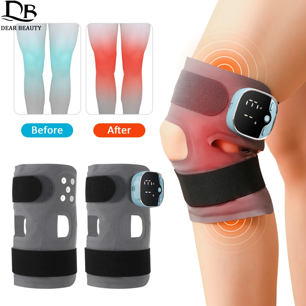 

1 шт., беспроводной EMS нагревательный наколенник, электрический массажер для колена, теплая массажная пленка для ног, защита колена для расслабления мышц суставов