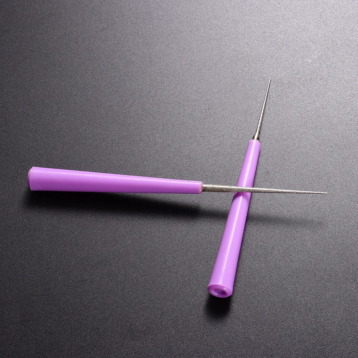 2 Pcs Bead Hole Reamer Needle Opener Drill Puncher Pearl Beads Craft DIY Tools (Violet) hole opener bead reamer set