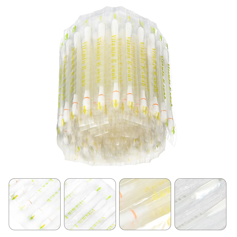 120Pcs Disposable Vitamin E Cotton Swabs Applicators for Dental Care