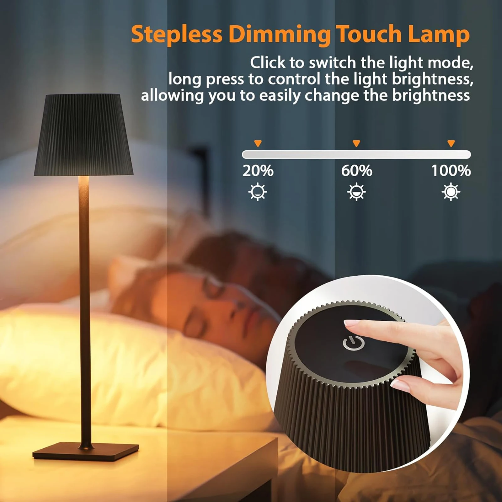 

2 Packs LED Table Lamp Modern LED Desk Lamp with Touch Control Dimmable Night Light with 3 Color Temperatures