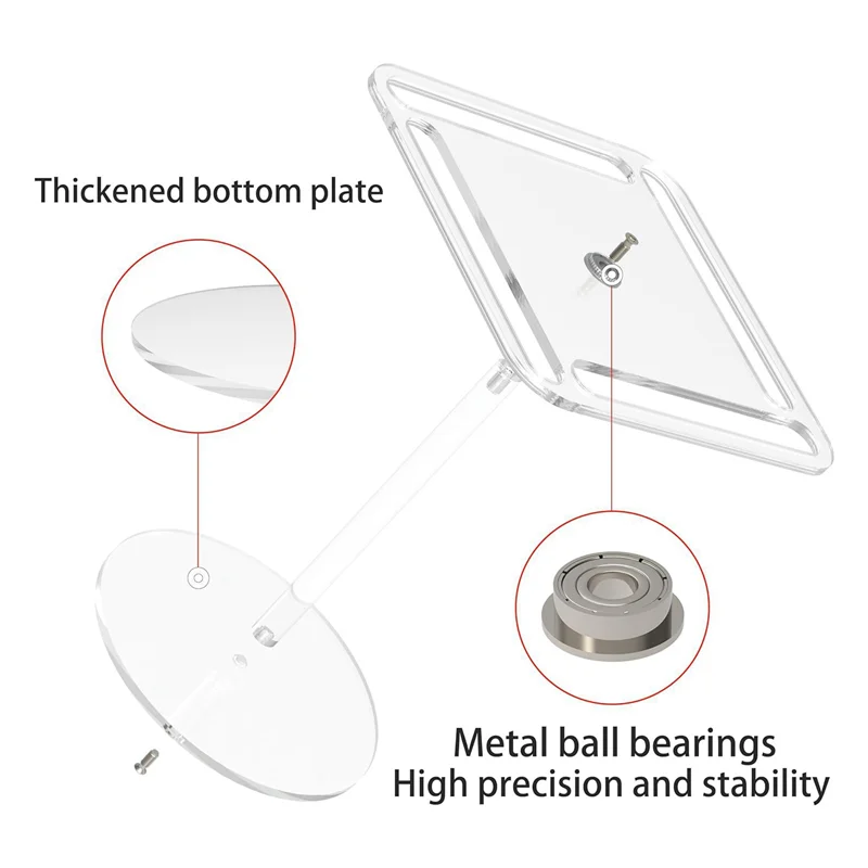 ABSF Acrylic Sunglasses Holder Stand 360 Degree Rotating Eyeglasses Display Rack Eyewear Organizer Transparent Single Layer Dura