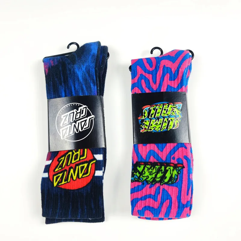 1 pair of printed street skateboard trendy socks, long leg sports outdoor socks