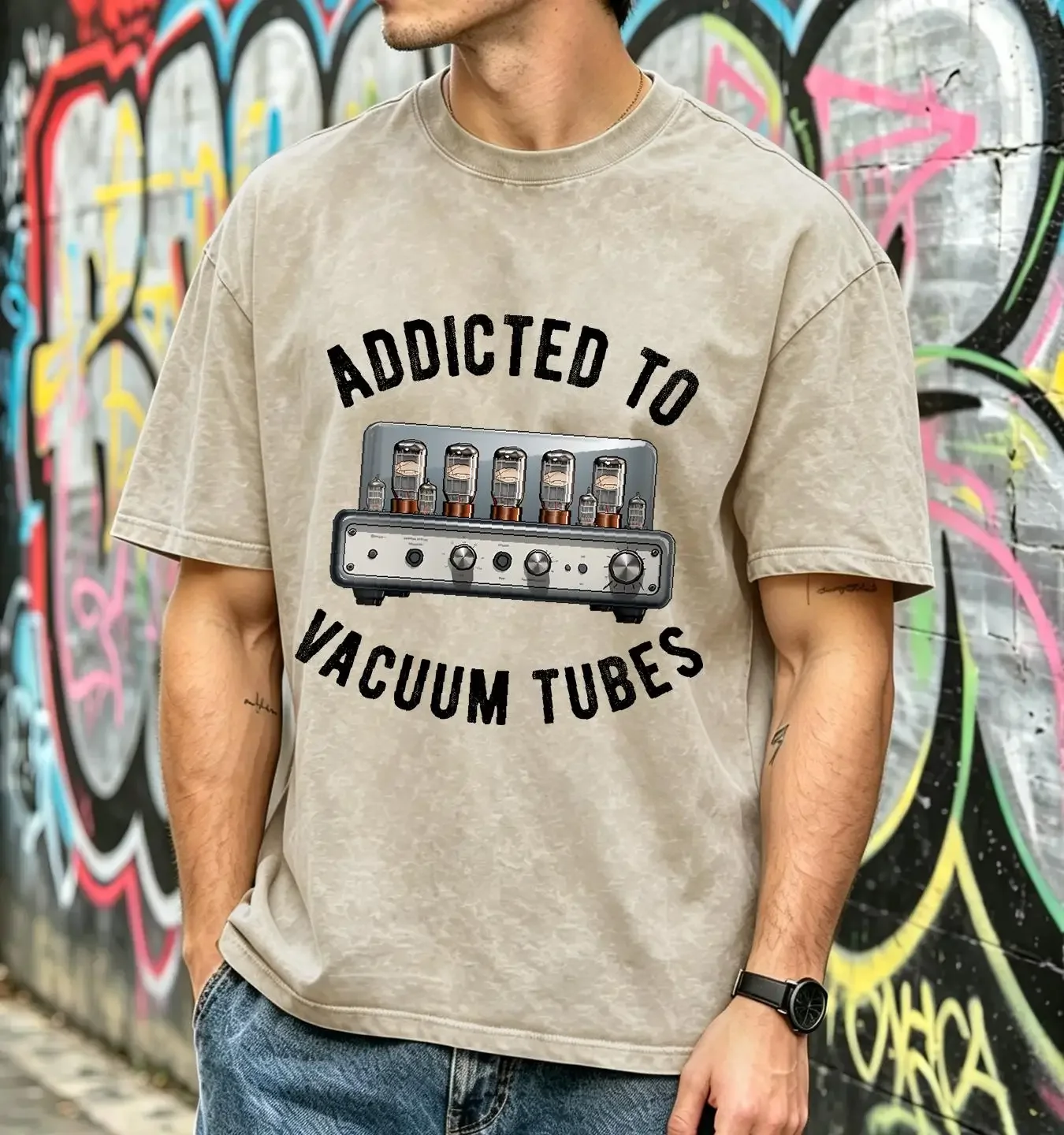 washed T Shirt Best Vacuum tube Amp Amplifier Analog Audio Electron Valve Guitar S 3XL vintage Washed Casual Breathable graphic