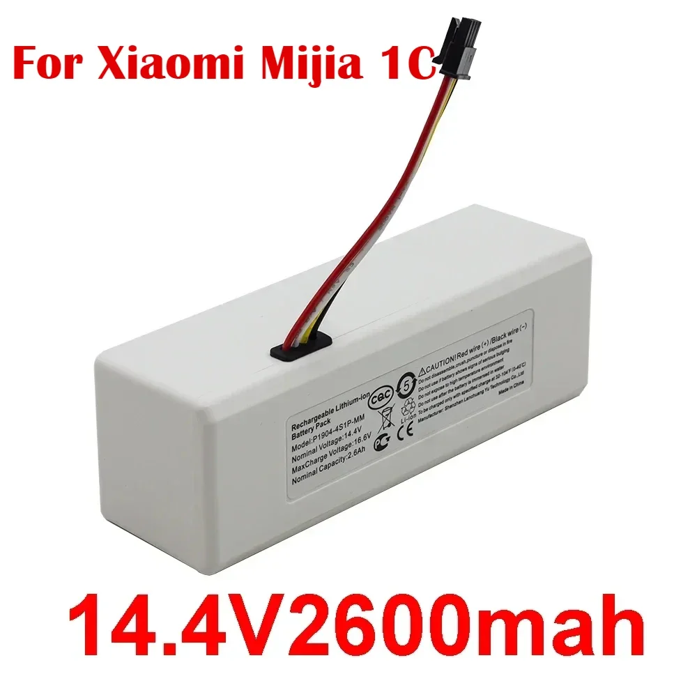 

Original 14.4V 2600mAh 2.6Ah P1904-4S1P-MM Battery For Xiaomi Mijia 1C STYTJ01ZHM Robot Vacuum Mop Cleaner Accessories Parts