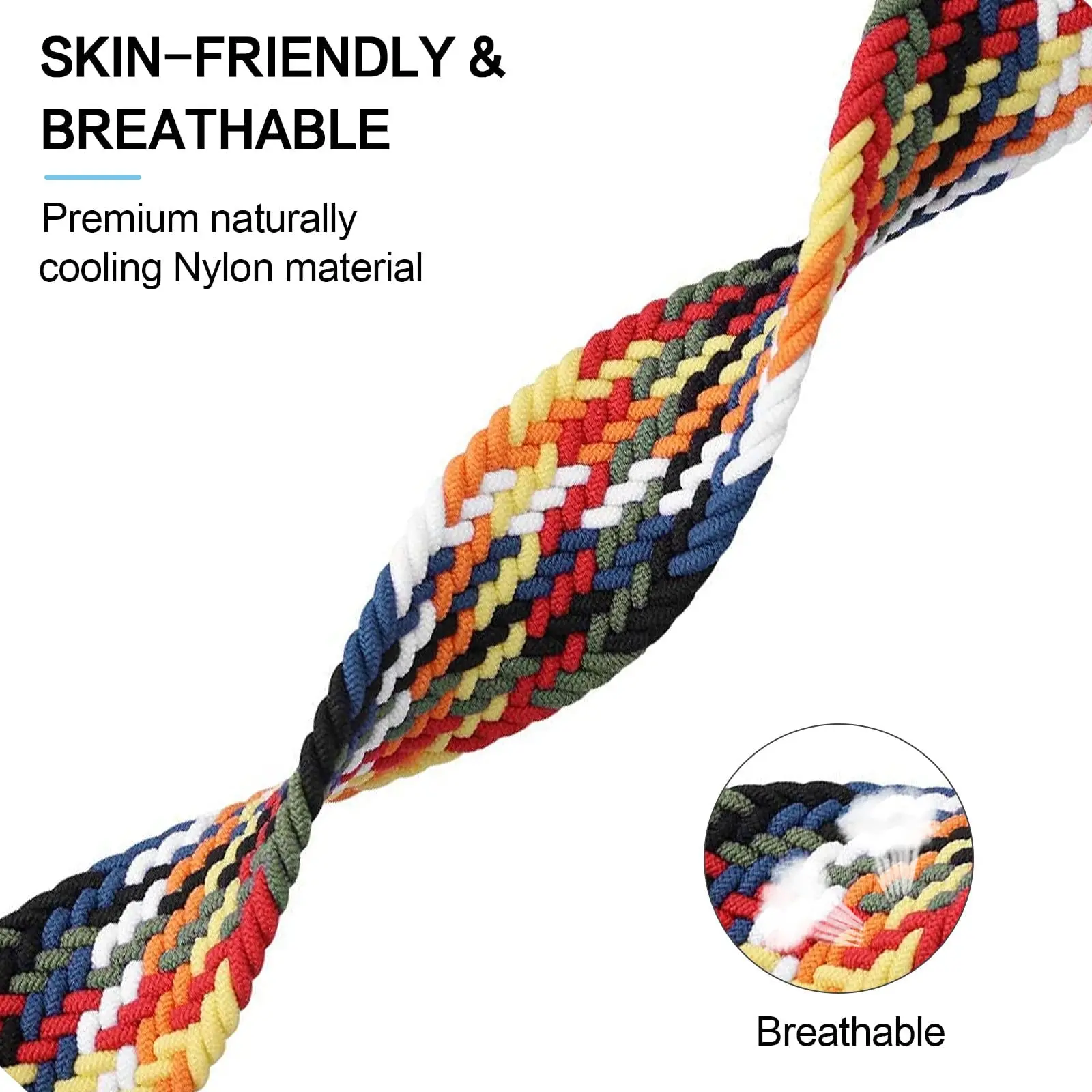 سوار مضفر من النايلون مناسب لفيبيت فيرسا 3/Fitbit فيرسا 4 سوار/Fitbit Sense/Sense 2 ، أساور رياضية مرنة مناسبة لفيبيت فيرسا 4 3