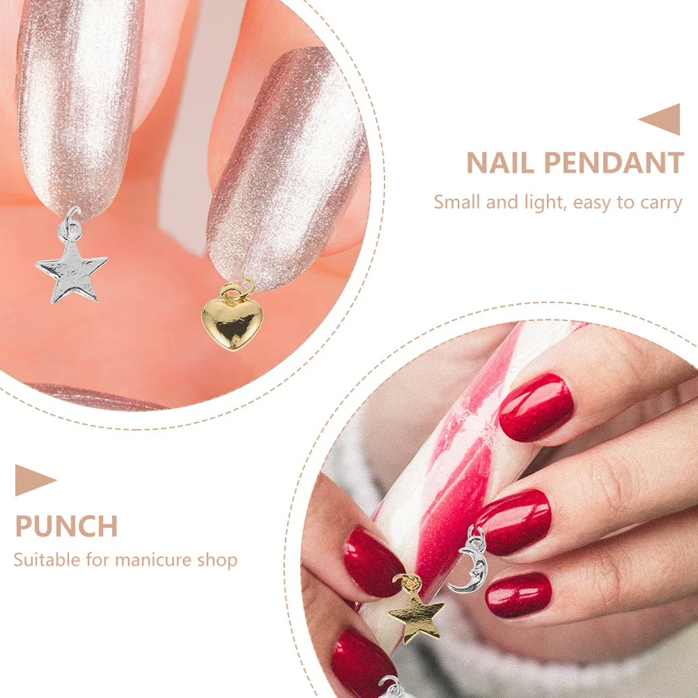 Zestaw zawieszek do piercingu, akcesoria do manicure z narzędziem do wiercenia do samodzielnego tworzenia ozdób, zestaw zawieszek do paznokci DIY, piercing do paznokci.