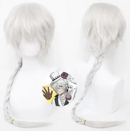 Anime Bungo Stray Dogs Season 4 Nikolai Gogol Cosplay Wig Bungo Stray Dogs Cosplay Gogol White Long Wig