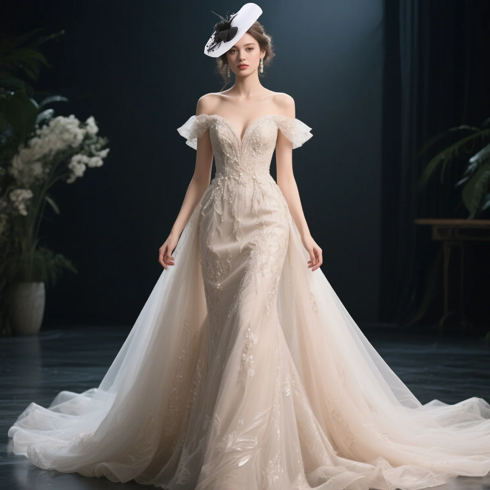 

Элегантная цветочная шляпа-волшебница для женщин, украшение в виде шлейфа, свадебный банкет, чаепитие, легкий удобный головной убор