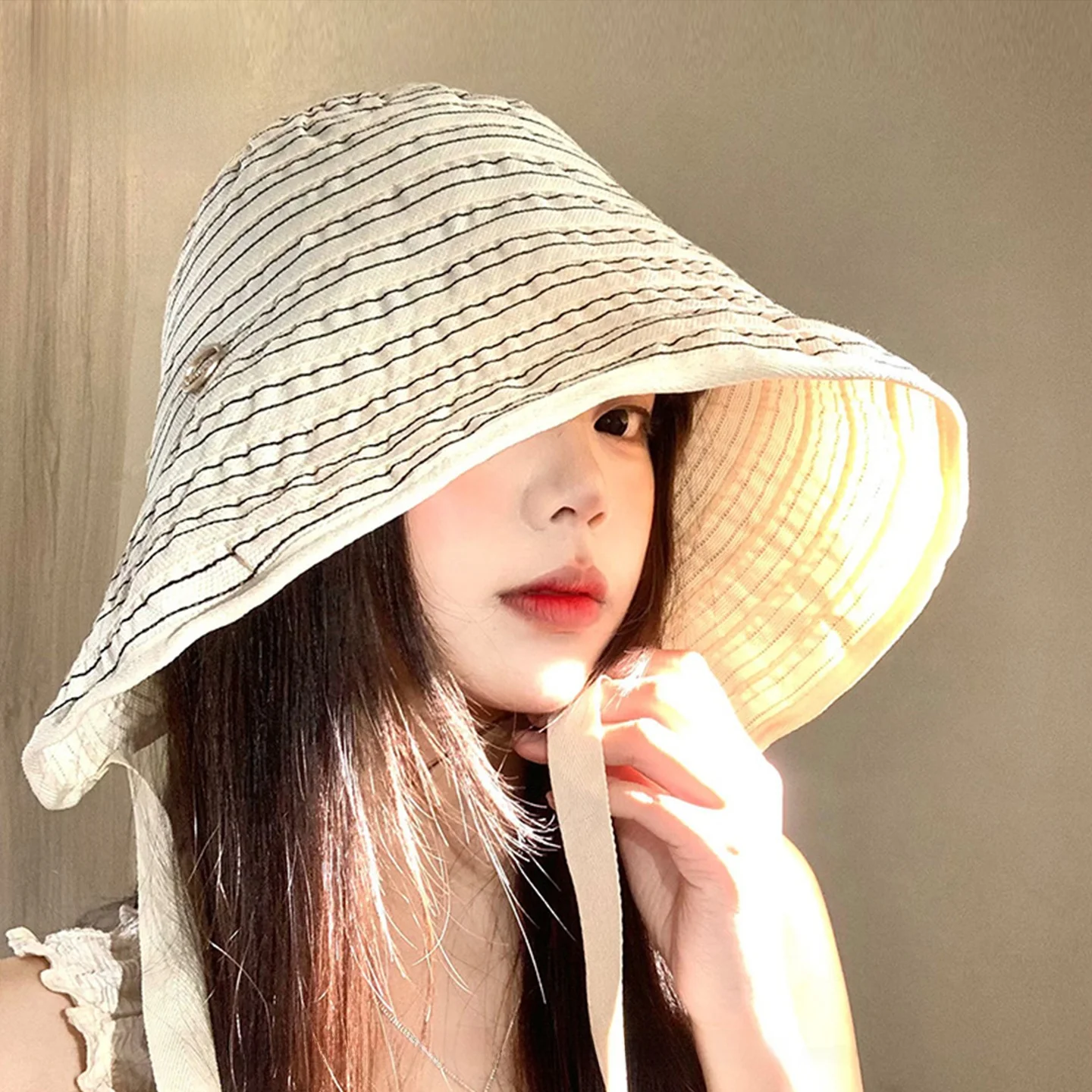 Chapéu de Proteção Solar TUCANO para Mulheres, Estilo de Pesca com Aba Larga, Boné Fino de Verão, Respirável, Ajustável, Prot...