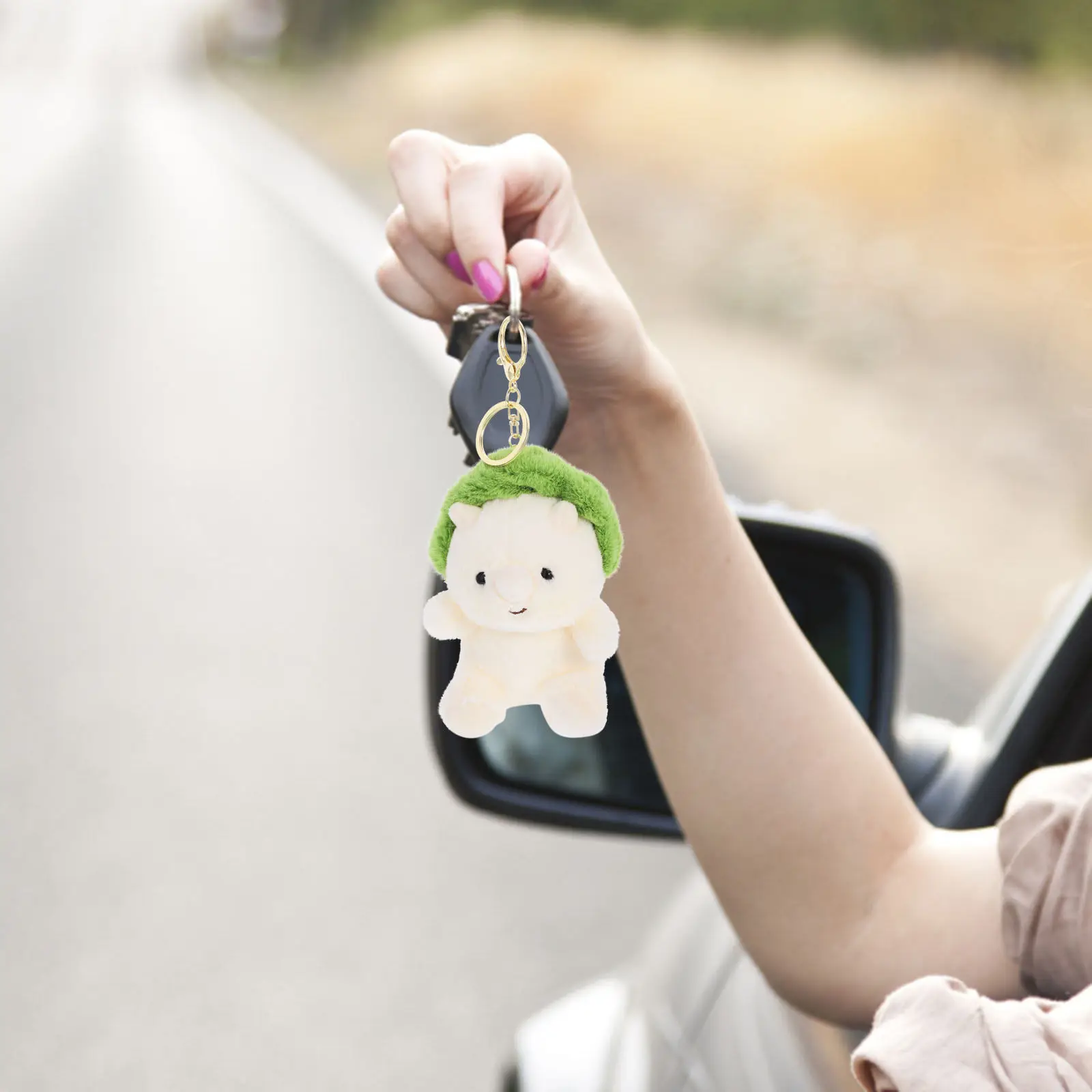 Niedlicher Dinosaurier-Schlüsselanhänger Weiches Plüschtier Anhänger für Tasche Geldbörse Schlüsselring Charm Dinosaurier-Schlüsselanhänger