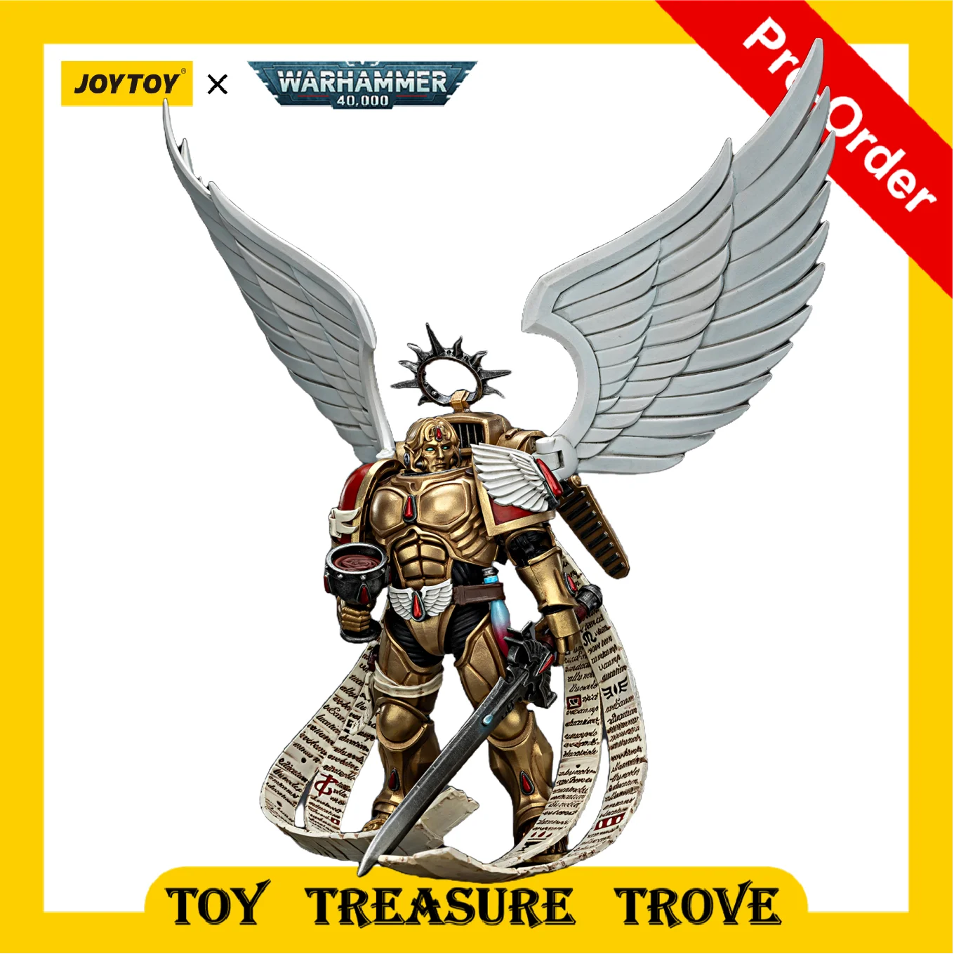【予約販売】JOYTOY 1/18 ウォーハンマー40k アクションフィギュア ブラッドエンジェルズ サンギノール エンカーミン・ブロードソード付き