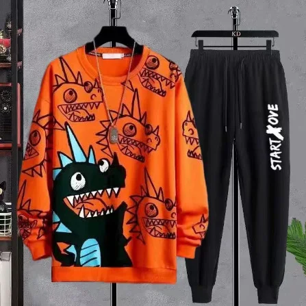 

Autumn Men's Sets Gym Outfit Student Long sleeve pullover+Long Pants Set Polyester Tracksuits Casual Men Clothing two-piece sets