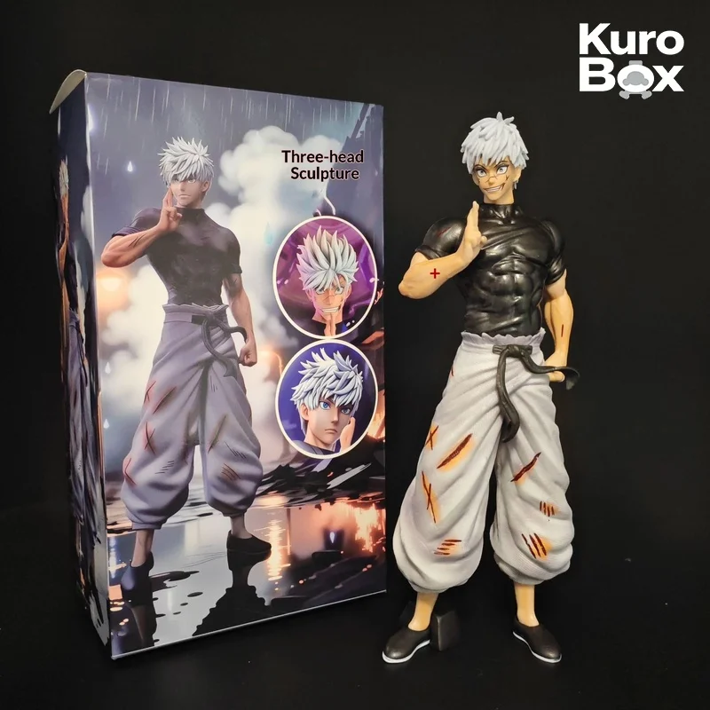 

Коллекционная фигурка Сатору Годжо с тремя сменными головами из аниме Jujutsu Kaisen, модель из ПВХ, настольное украшение для любителей аниме.