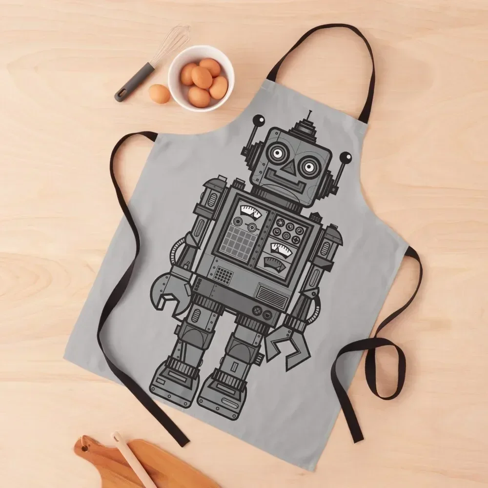 

Vintage Robot Apron kitchen item esthetician for kitchen useful barber men Apron