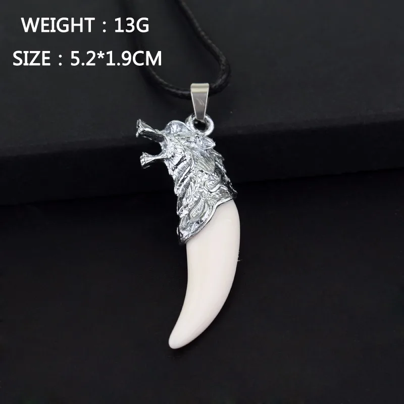 موضة فانغ الأسنان تميمة مجوهرات سبايك الذئب الأسنان الرجال قلادة الراتنج الذئب الأسنان سبيكة الذئب رئيس قلادة مجموعات هدية