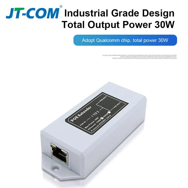 1 ถึง 2 พอร์ต POE Extender 100Mbps IEEE 802.3af/มาตรฐาน 48V สําหรับกล้อง NVR IP POE ขยาย 100 เมตรสําหรับ POE