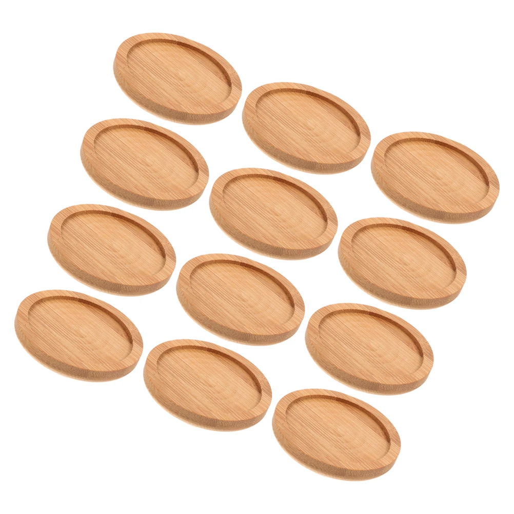 

12Pcs Round Bamboo Coasters Heat Insulated Cup Mats Tea Ceremony Drink Coasters Coffee Table Accessories
