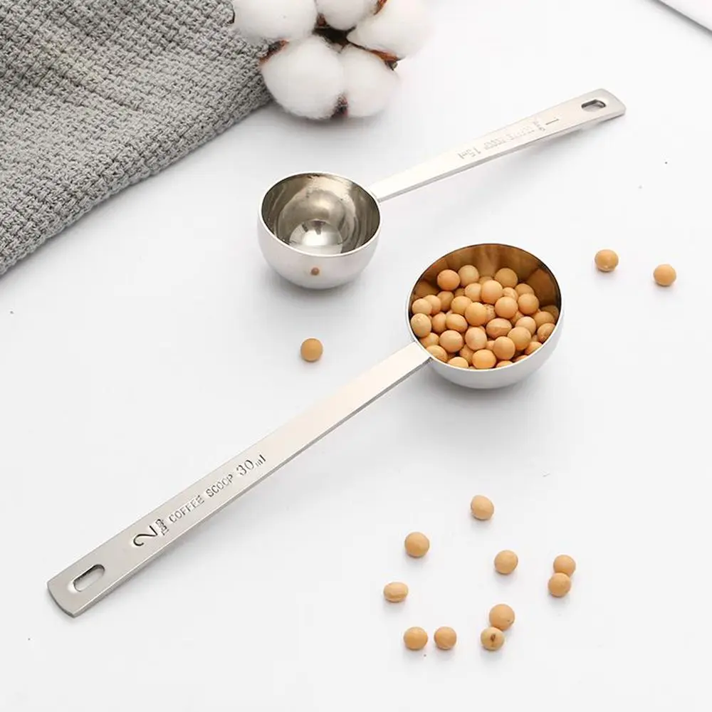 Smooth 15ML/30ML Stainless Steel Long Handle Thicken Tablespoon Measure Tools Measuring Spoon Coffee Scoop