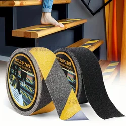 5M Yellow Black Non Slip Tape Walk Outdoor Abrasive Adhesive For Stairs Safety Tread Step Indoor Caution Warning Anti Slip Tape