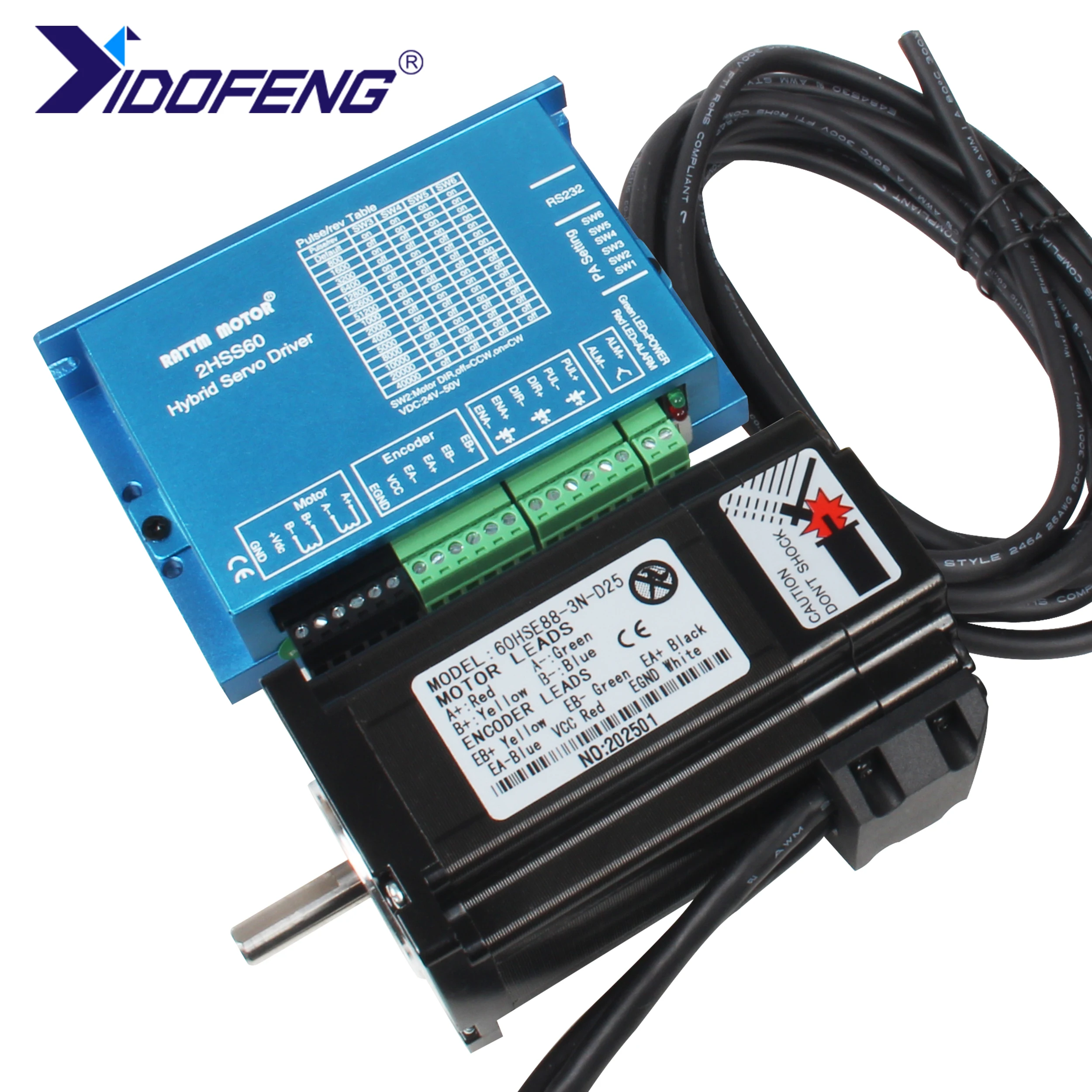 3N 4N 8N 12N 20N Closed Loop Stepper Motor Nema23 Nema34 Nema42 Hybrid Servo Driver With 2M 3M Encoder Cable