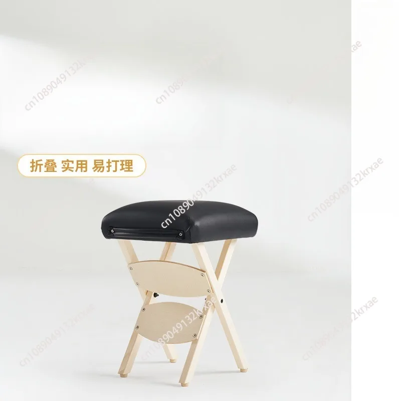 Massage parlor special wooden foldable stool massage beauty technician chair manicure pedicure solid wood chair