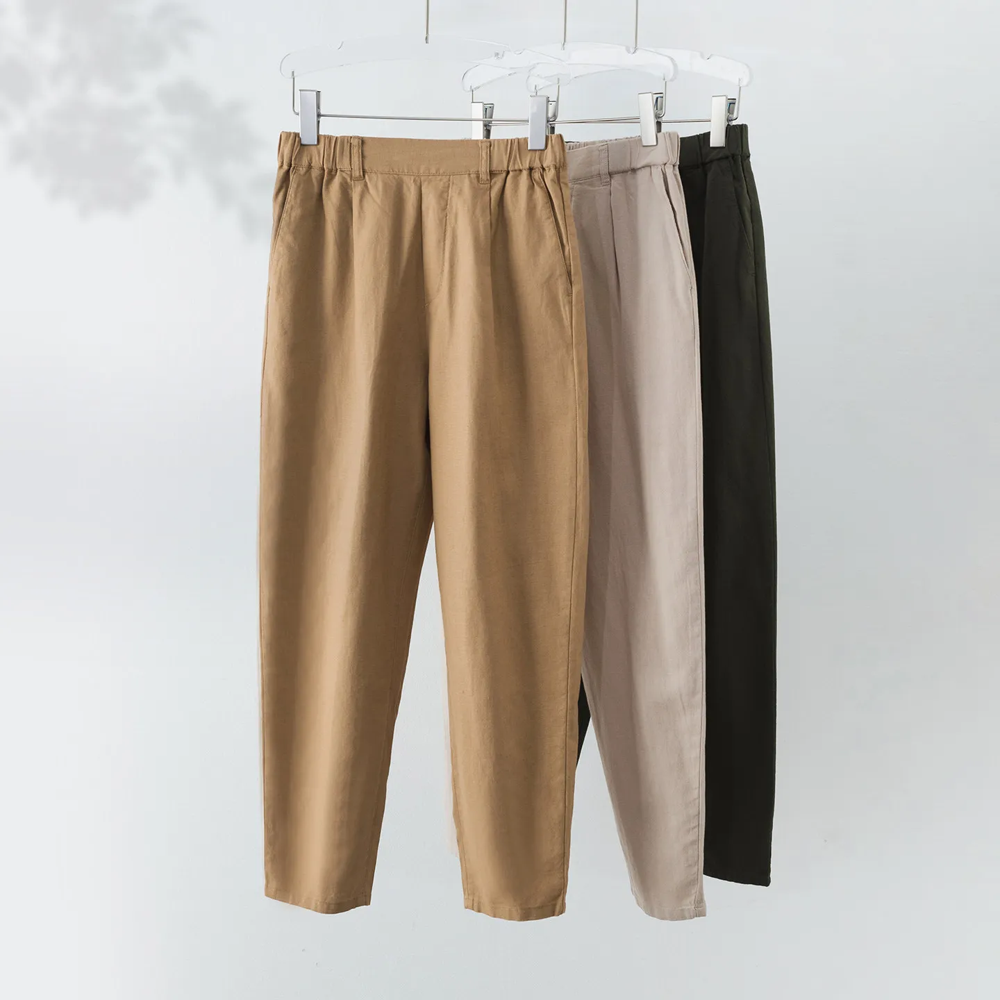 

Dave&di Minimalist Commuting Versatile Artistic Cotton And Linen Cropped Pants For Women Clothes Women's Pants And Trousers