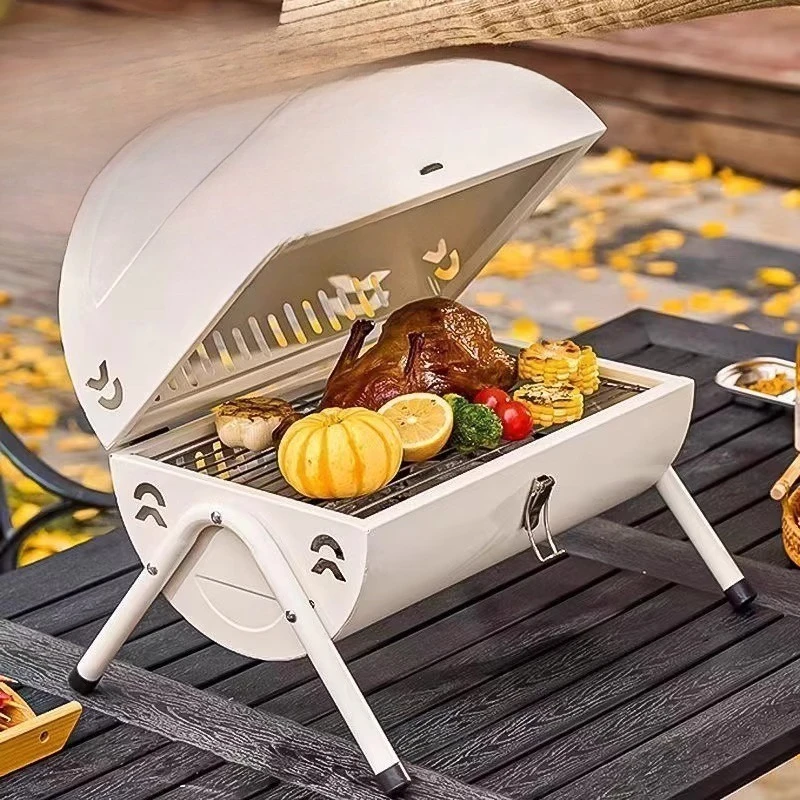 

Portable Double Sided BBQ Grill Household Folding Chimney Grill BBQ Grill Outdoor Camping BBQ