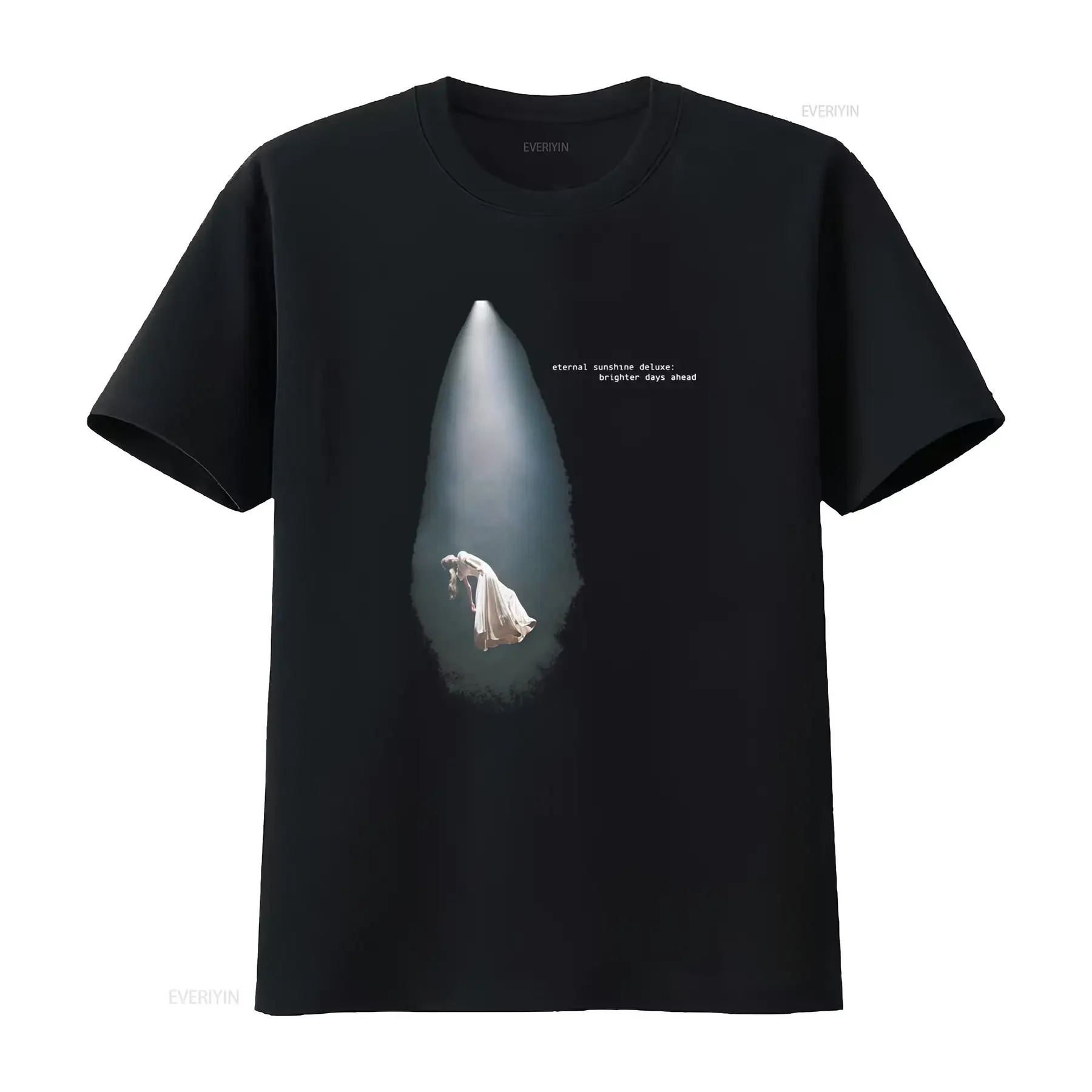Ariana Eternal Sunshine Deluxe Album T Shirt Glitter Hot Print Brighter Days Ahead Songtrack 230G Cotton Round Neck for fashion