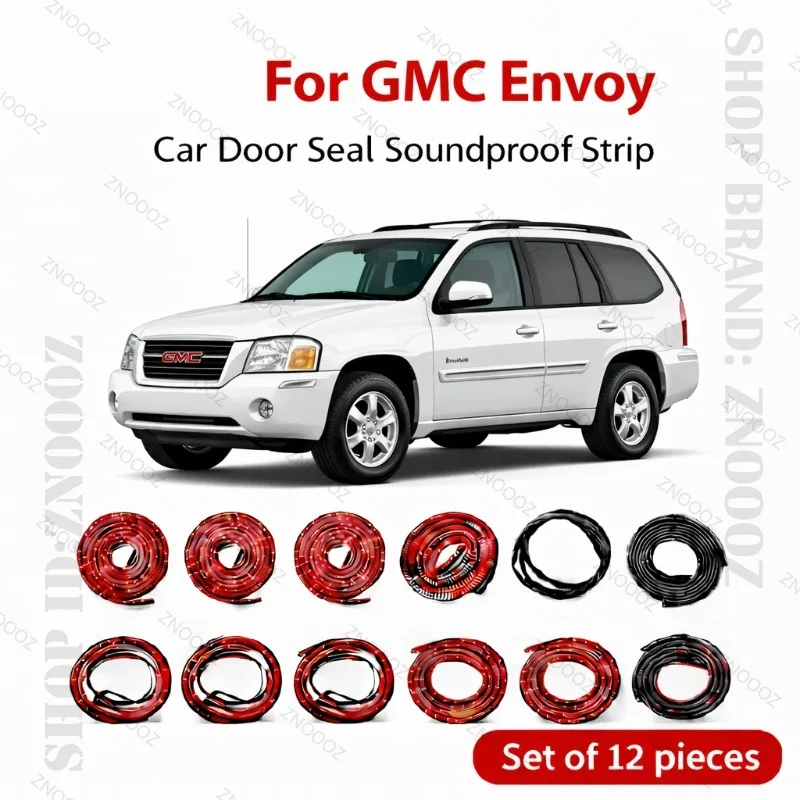 

For GMC Envoy Car Door Seal Strip Rubber Double Layer Soundproof Dustproof Waterproof Door Weatherstrip 12PCS Set