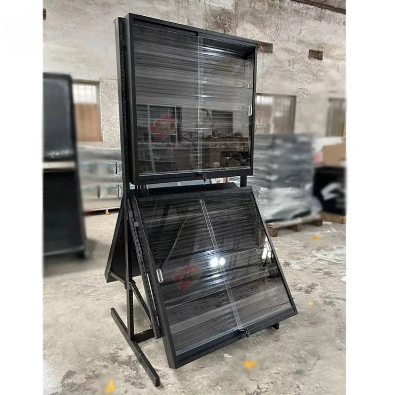 مصنع واضح الاكريليك المعادن بطاقة التداول عرض خزانة تحصيل البيسبول بطاقة رياضية حالة الاكريليك والمعادن عرض الرف #3