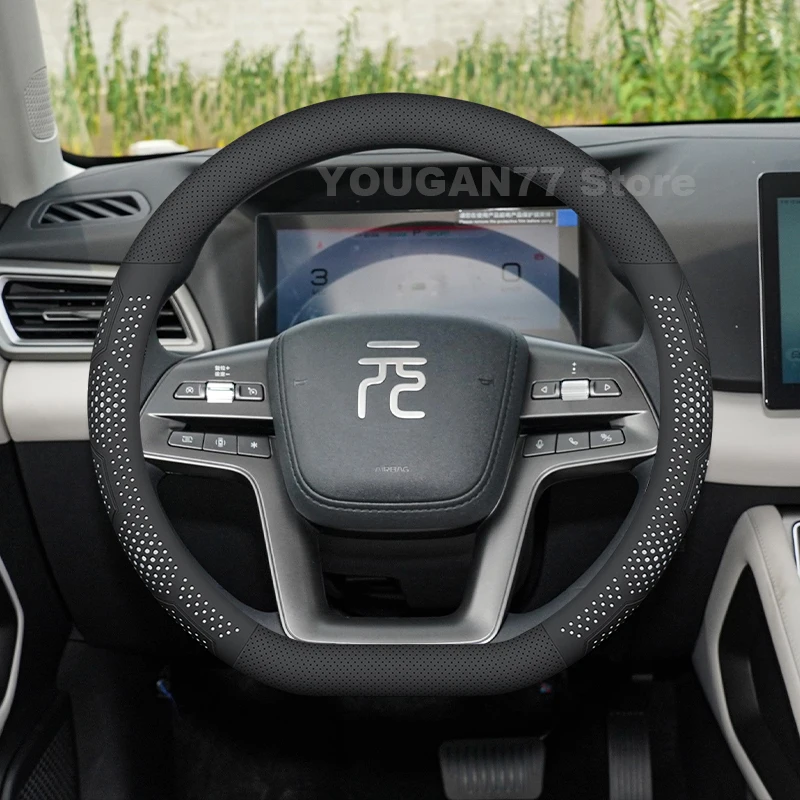 

Leather Car Steering Wheel Cover For byd atto 2 Yuan Plus 2025 2022-2024 Ultra Thin Auto Steering Wheel byd atto 2 Accessories