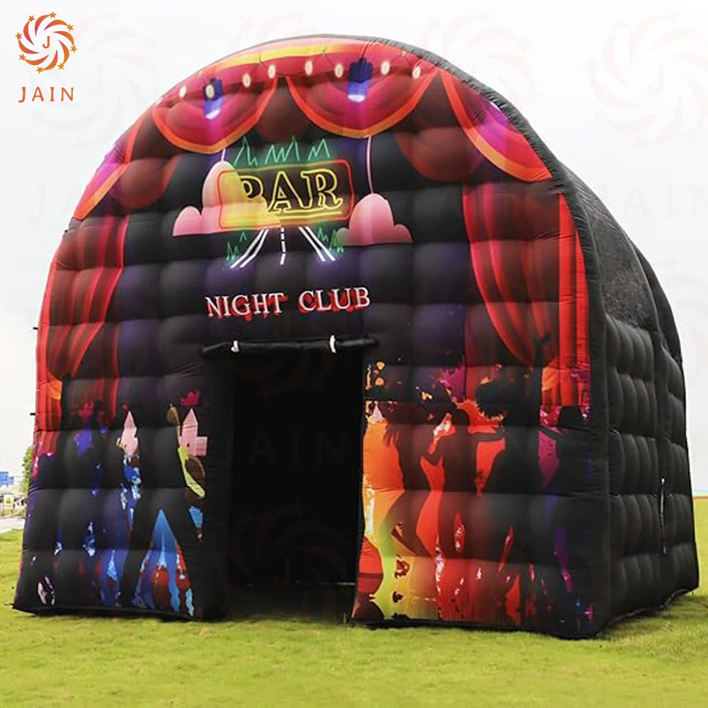 US Stock 15ft Portable Black Air Tent Inflatable Disco Night Club Tent Wedding Tent House Event Room With Blower For Event Party