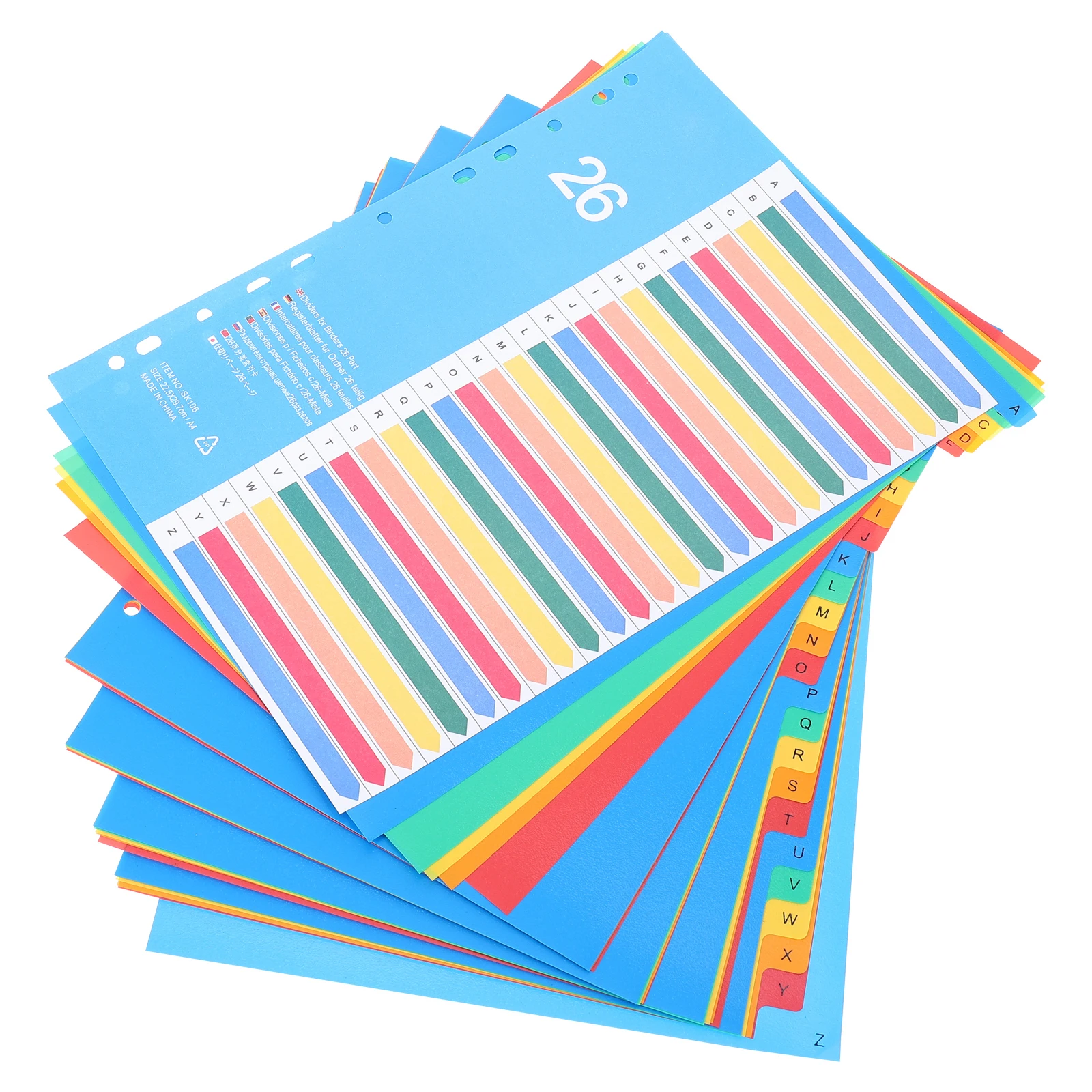 38pcs Folder Separator Colorful Index Tabs Dividers Notebook Planner Plastic File Number Style Pages A4 Size High Grade