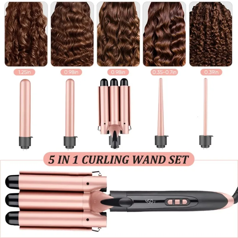 New 5-in-1 professional curling iron 3 buckets hair straightener automatic curling iron