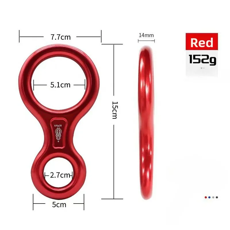 Climbing Figure-8 Descender 35KN Fall Arrester Outdoor High-Rise Escape Rope Slow Descent Device for Home and High-Altitude Work