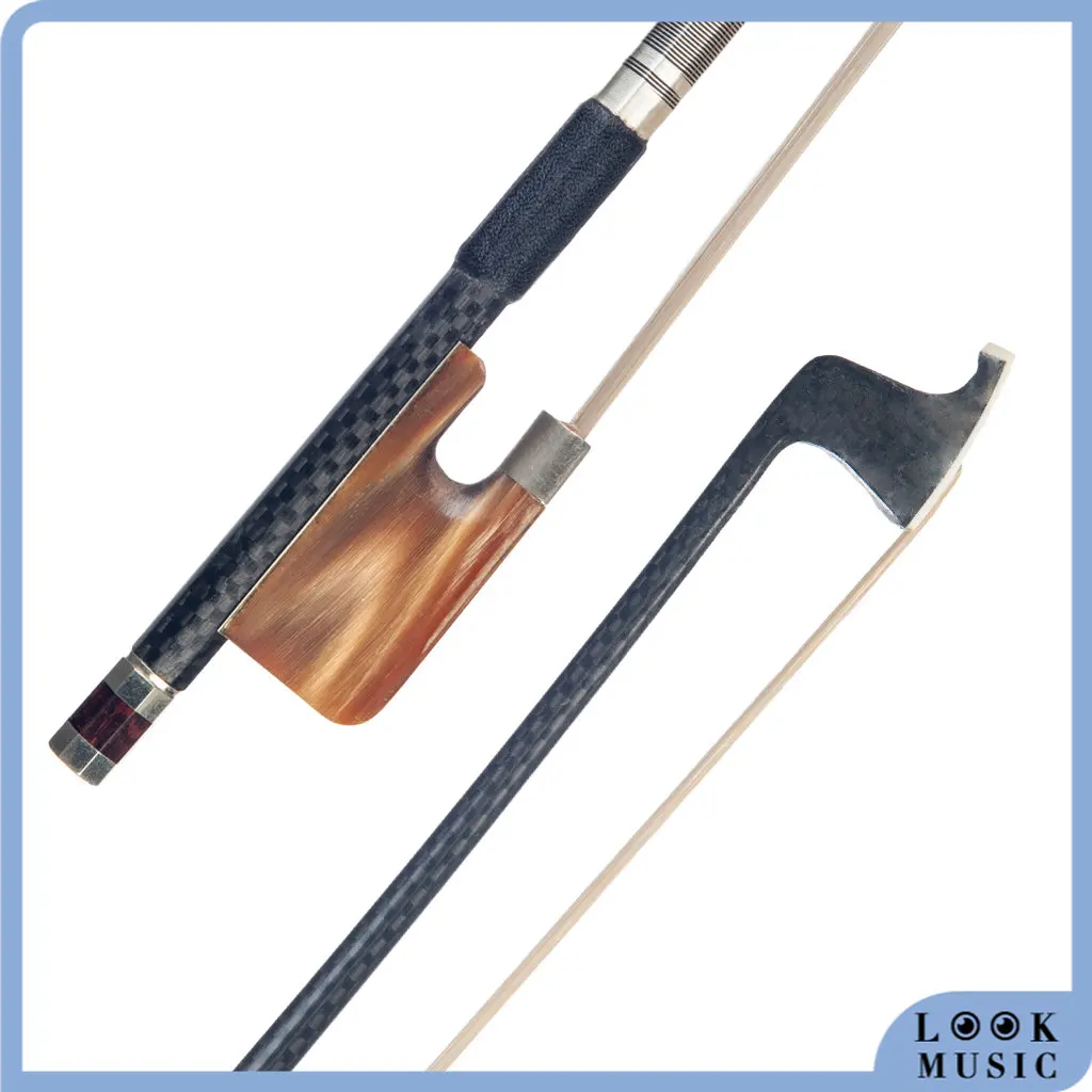 

LOOK 16'' Carbon Fiber Viola Bow Grid Carbon Fiber Stick Horsehair W/ Ox Horn Frog Fast Response