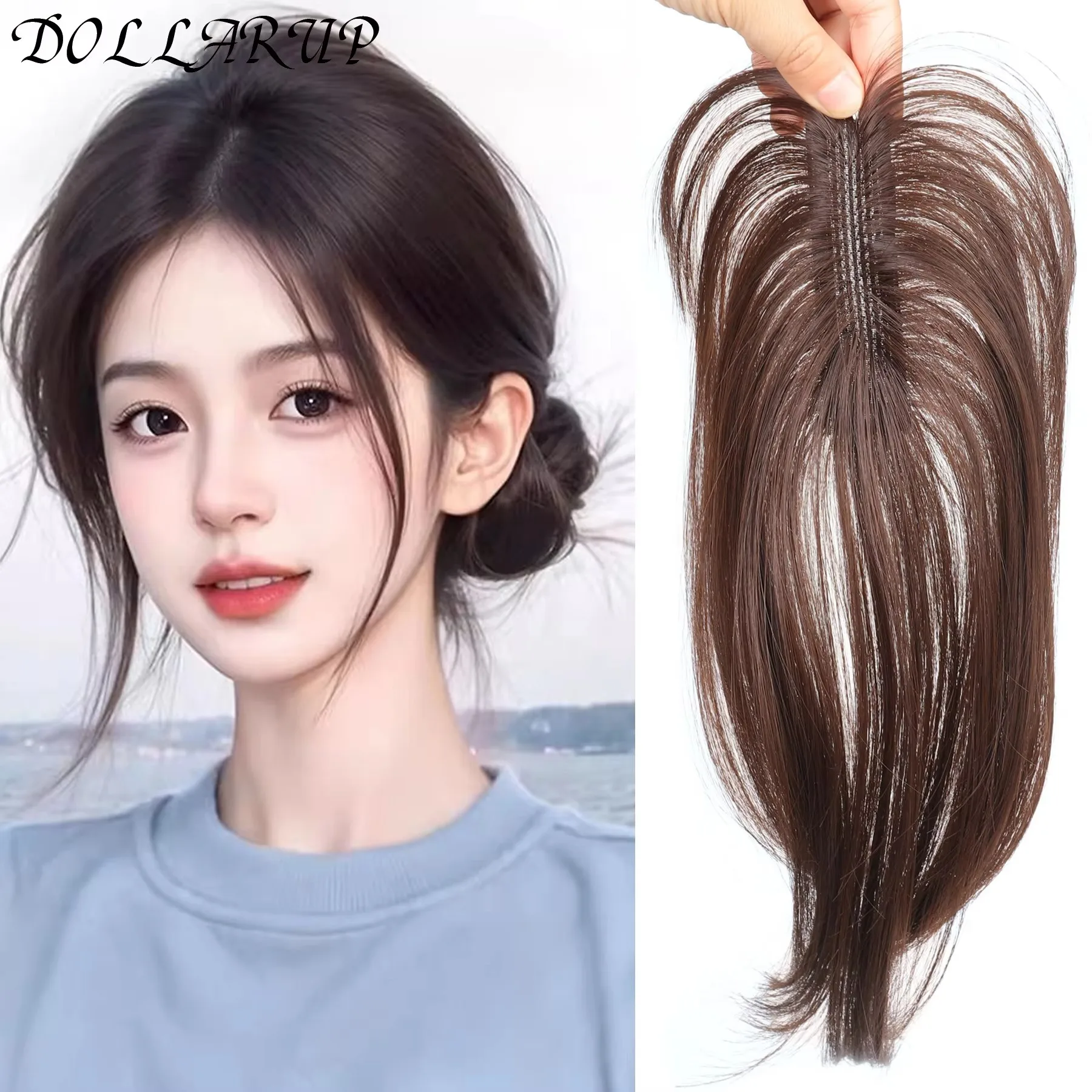 

JKL Synthesis hair seam patch Lightweight seamless female hair front French braids fake bangs Asian synthetic hair extensions