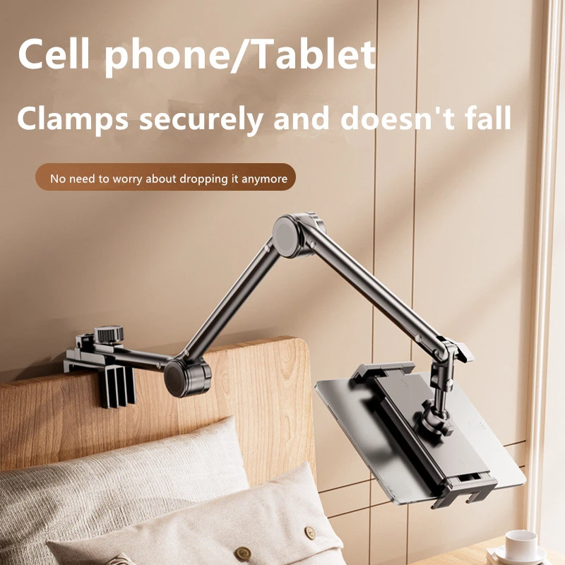 

Powerful Clip Bed Desktop Mobile Phone Holder Foldable Lazy Bedside Tablets Bracket Stands Clamp for iPhone for iPad Air Pro Min