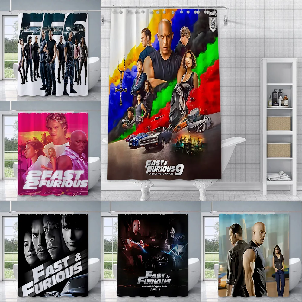 

Racing Movies Fast and Furious Shower Curtain Waterproof Polyester Fabric Paint Bath Curtains Home Bathroom Decor Curtain