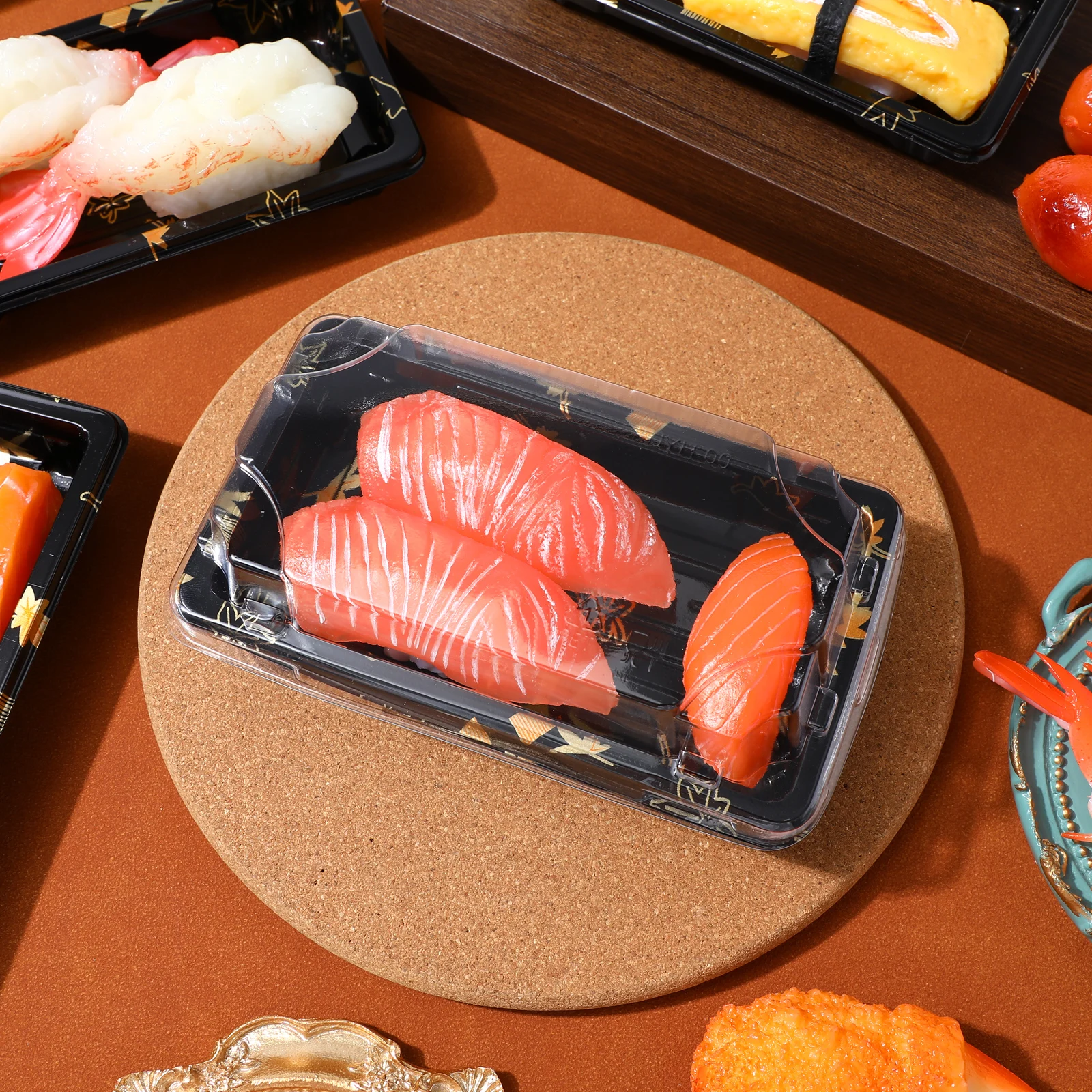 

50Pcs Disposable Sushi Boxes Food Containers Thickened Eco Friendly Temperature Resistant Take Out Boxes Ideal for Food Trucks