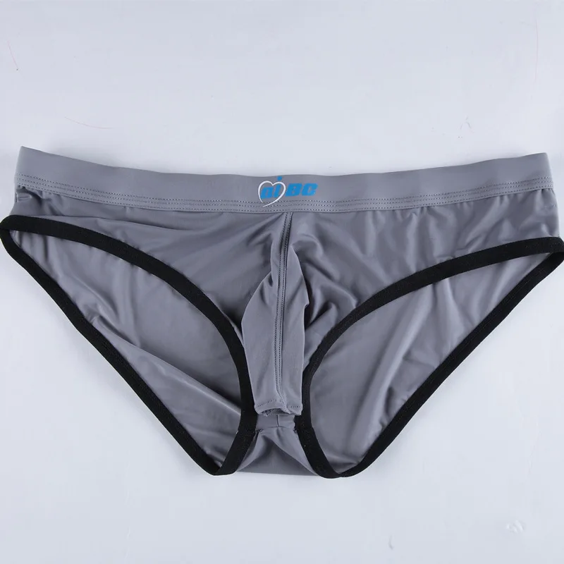 

AIBC Ice Silk Elephant Underwear With Open Front Big Pouch Briefs For Men Sexy Novelty Thin Underpants Erotic Panties
