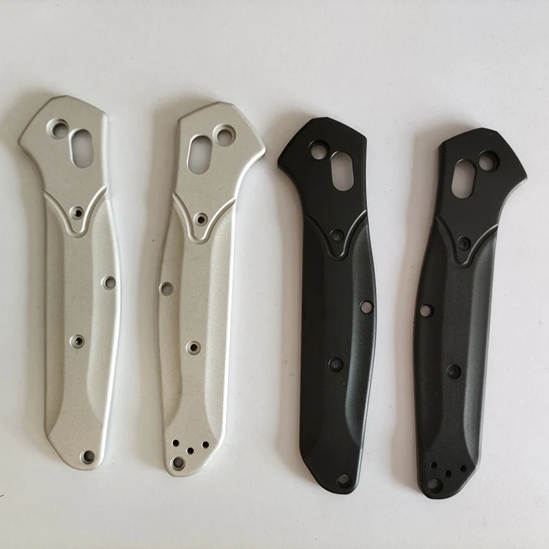 1 Pair Aluminum Alloy Knife Handle Grip Patches for Benchmade Osborne Series 940 Knives SandBlasting DIY Making Scales Material