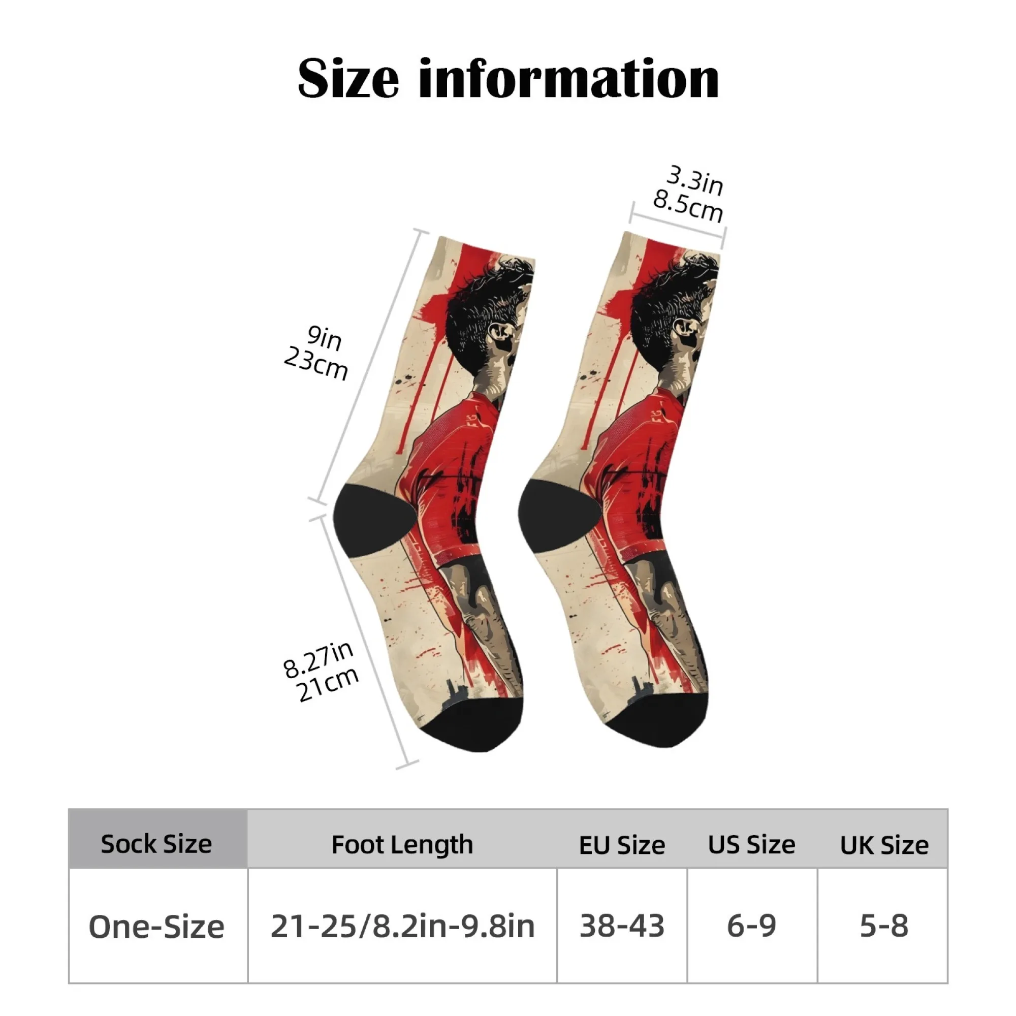 Calcetines de fútbol Superstar CR7 Cristiano Ronaldo Unisex estilo Harajuku calcetines transpirables suaves y cómodos novedad calcetines divertidos regalo