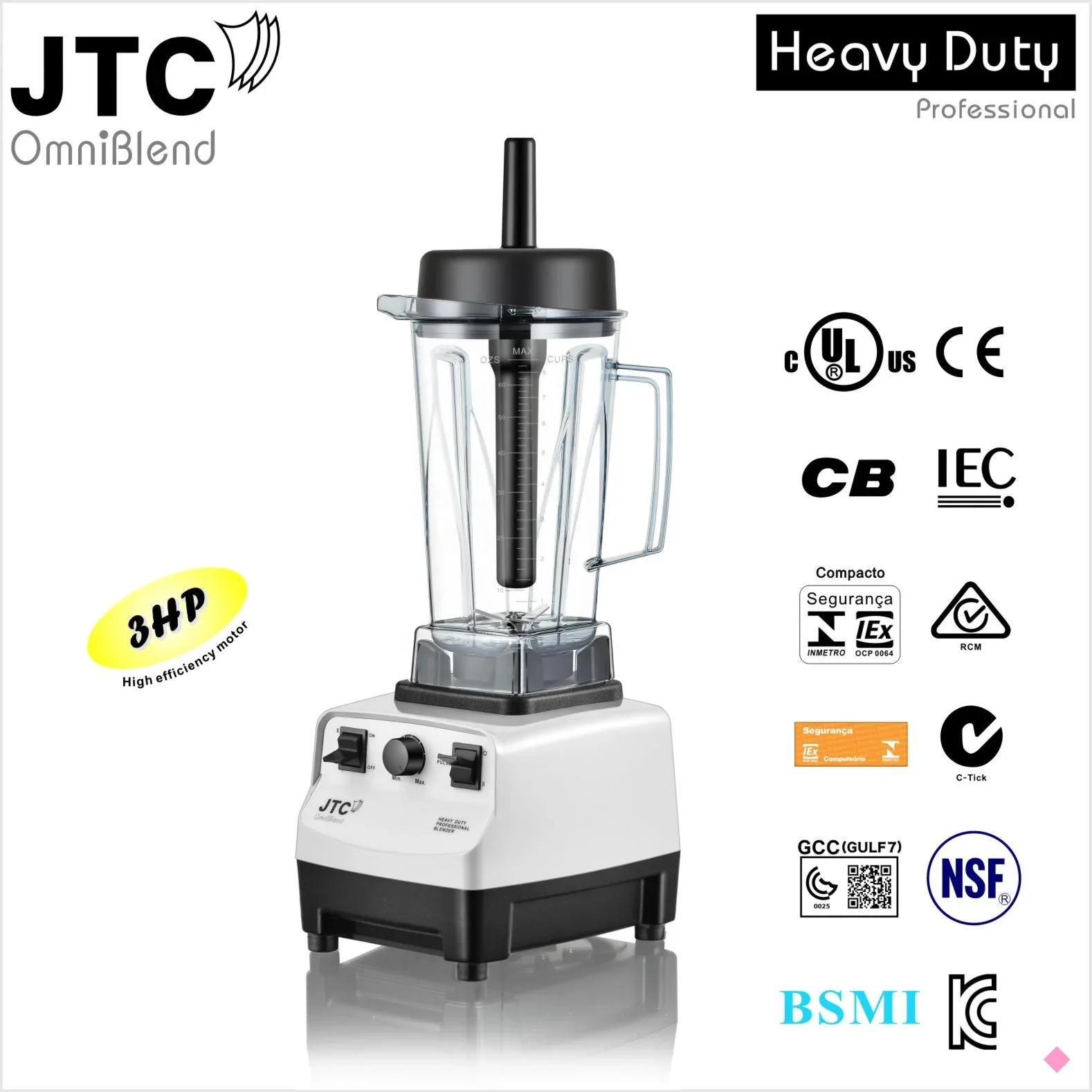 Heavy Duty Commercial Blender, Power Juicer, JTC OmniBlend