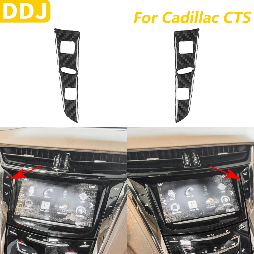 

Для Cadillac CTS 2014-2019 углеродное волокно, центральная контрольная сигнальная лампа, кнопка, панель, накладка, автомобильные аксессуары, внутренняя наклейка