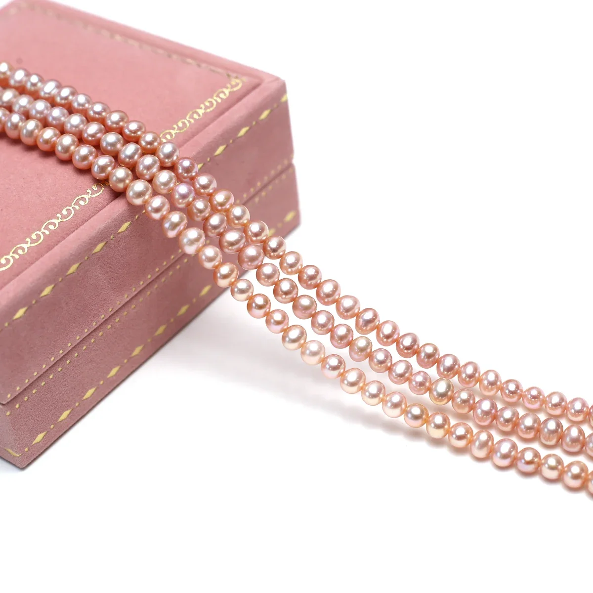 

4-5mm AAAA Natural Freshwater Pearl Orange-Purple Glitter Oval Loose Bead Jewelry Make DIY Necklace Bracelet Wedding Gift Women