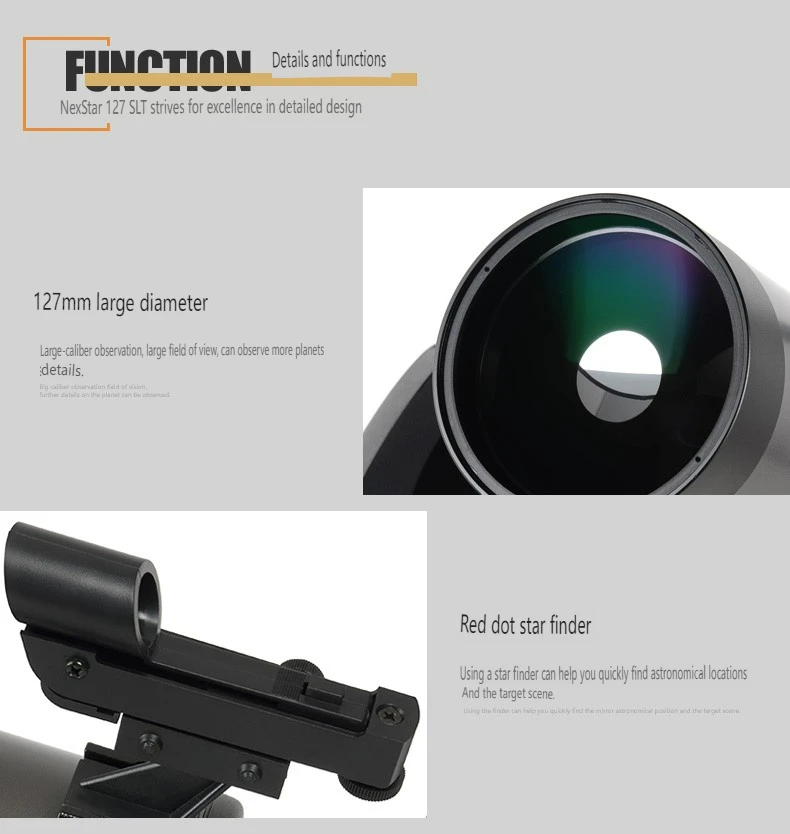 Celestron-Large Aperture Astronomical Telescope, Automatic Star Searching, High Definition and High Magnification, 127SLT
