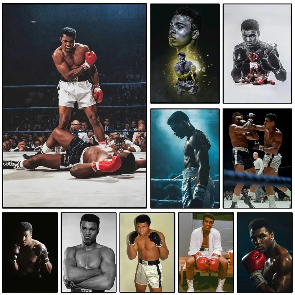 Póster de Boxer m-muhammad a-ali, arte autoadhesivo, pegatina de papel impermeable, decoración de pared de habitación, cafetería, Bar, 1 ud.